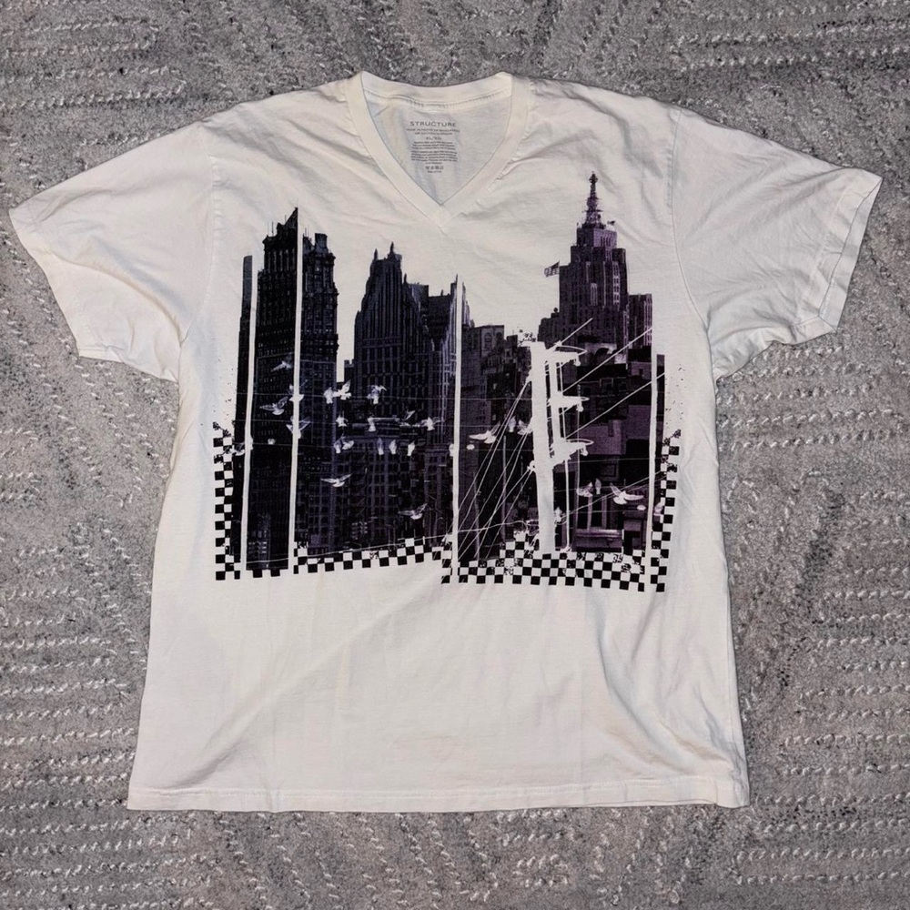 y2k structure cityscape graphic tee
